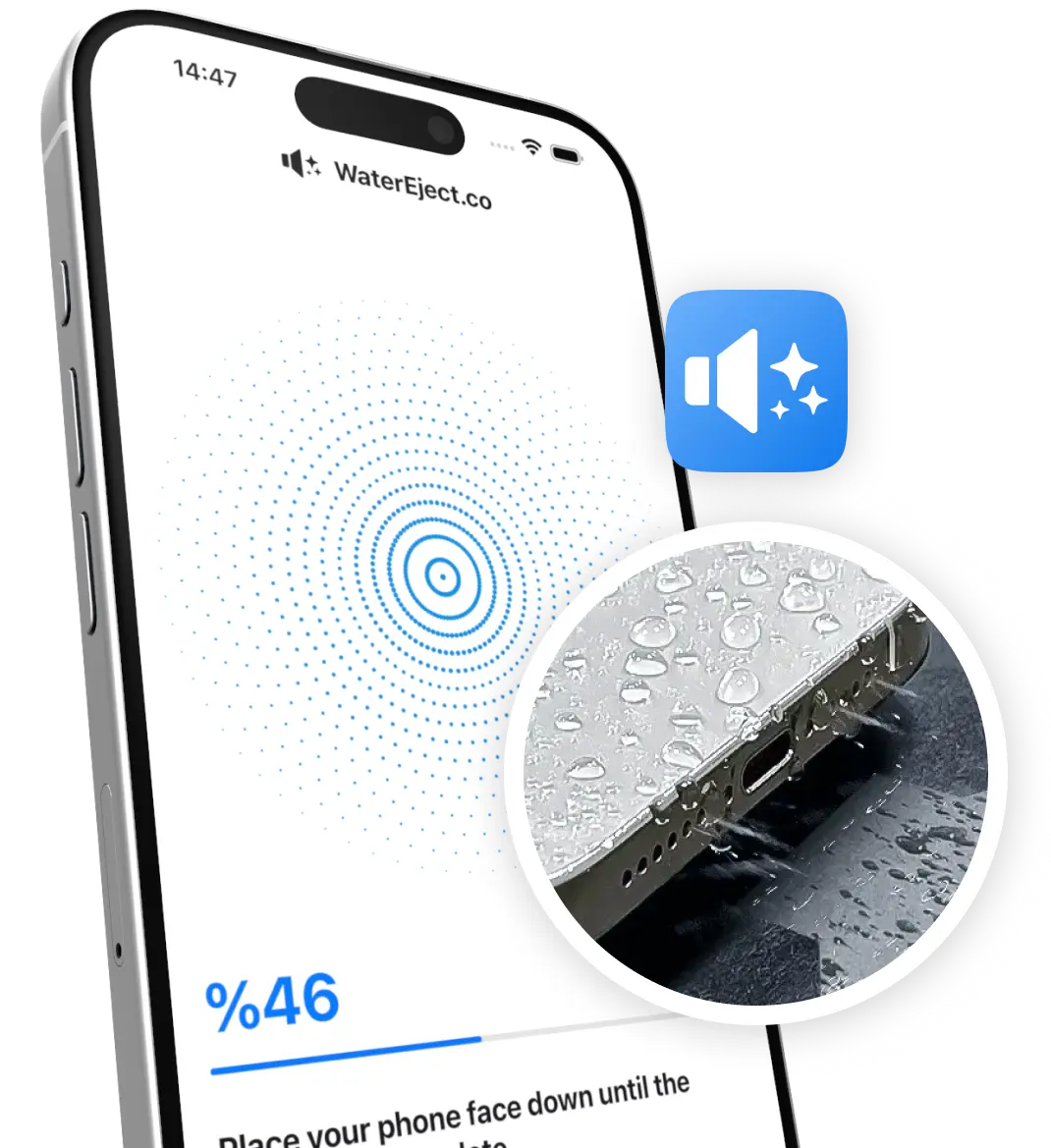 Get water out of phone app