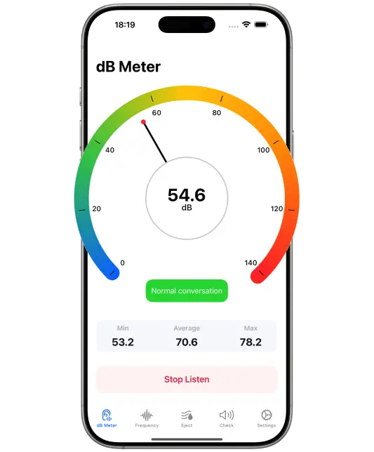 sound decibel level meter iOS app